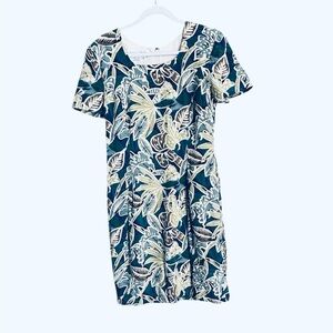Leaf Print Short Sleeve Dress